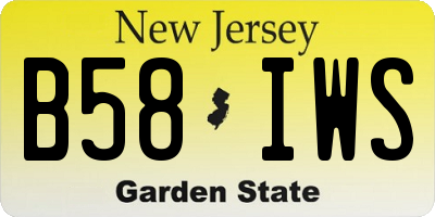 NJ license plate B58IWS