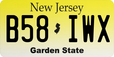 NJ license plate B58IWX