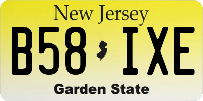 NJ license plate B58IXE