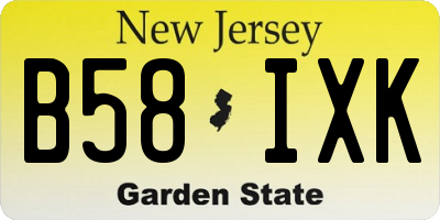 NJ license plate B58IXK