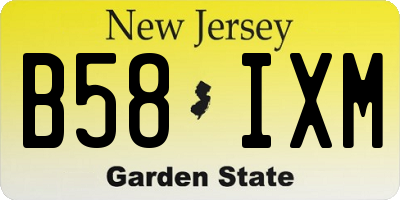 NJ license plate B58IXM