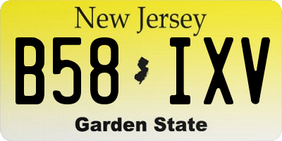 NJ license plate B58IXV
