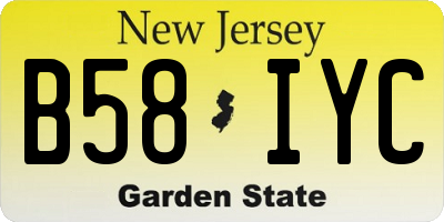 NJ license plate B58IYC