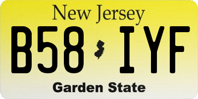 NJ license plate B58IYF