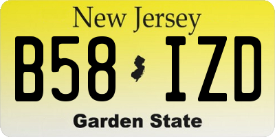 NJ license plate B58IZD