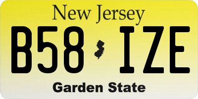 NJ license plate B58IZE