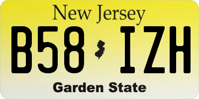 NJ license plate B58IZH