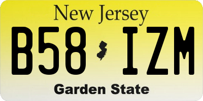 NJ license plate B58IZM