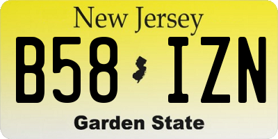 NJ license plate B58IZN