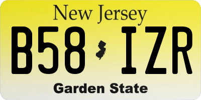 NJ license plate B58IZR