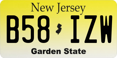 NJ license plate B58IZW
