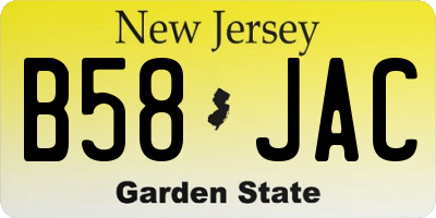 NJ license plate B58JAC