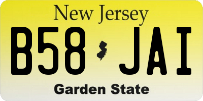 NJ license plate B58JAI