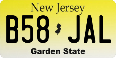 NJ license plate B58JAL