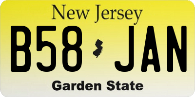 NJ license plate B58JAN
