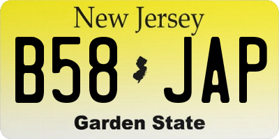 NJ license plate B58JAP