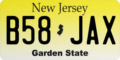 NJ license plate B58JAX