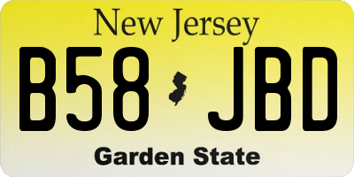 NJ license plate B58JBD