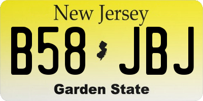 NJ license plate B58JBJ