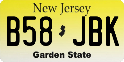 NJ license plate B58JBK