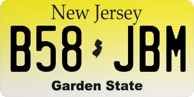 NJ license plate B58JBM