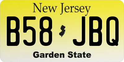 NJ license plate B58JBQ