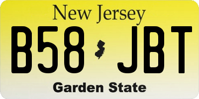 NJ license plate B58JBT