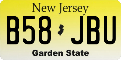 NJ license plate B58JBU