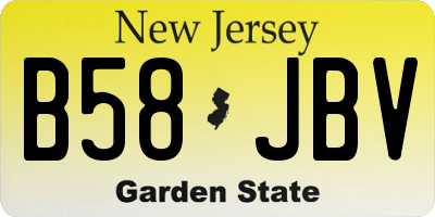 NJ license plate B58JBV