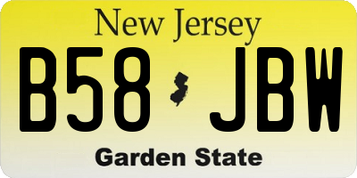 NJ license plate B58JBW