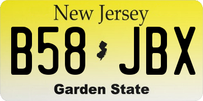NJ license plate B58JBX