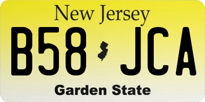 NJ license plate B58JCA