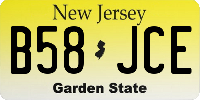 NJ license plate B58JCE