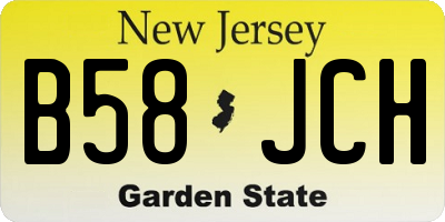NJ license plate B58JCH