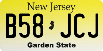 NJ license plate B58JCJ
