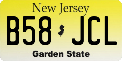 NJ license plate B58JCL
