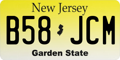 NJ license plate B58JCM