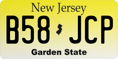 NJ license plate B58JCP
