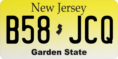 NJ license plate B58JCQ