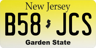 NJ license plate B58JCS