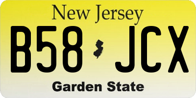 NJ license plate B58JCX