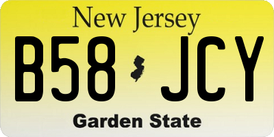 NJ license plate B58JCY