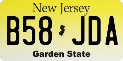 NJ license plate B58JDA