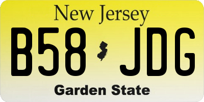 NJ license plate B58JDG