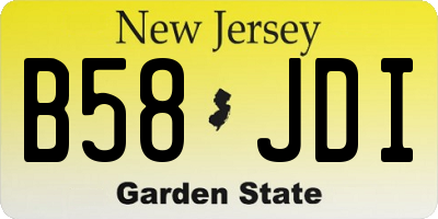 NJ license plate B58JDI