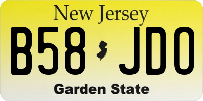 NJ license plate B58JDO
