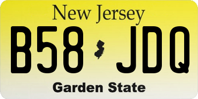 NJ license plate B58JDQ