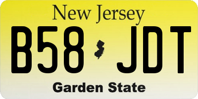 NJ license plate B58JDT