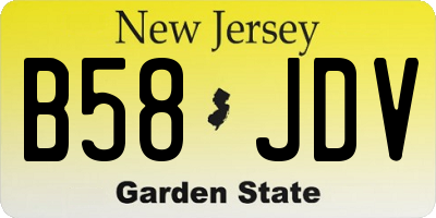 NJ license plate B58JDV