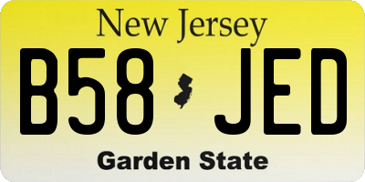 NJ license plate B58JED